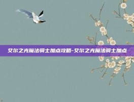 艾尔之光魔法骑士加点攻略-艾尔之光魔法骑士加点