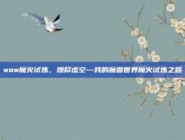 wow魔火试炼，燃尽虚空—我的魔兽世界魔火试炼之路