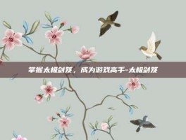 掌握太极剑笈，成为游戏高手-太极剑笈