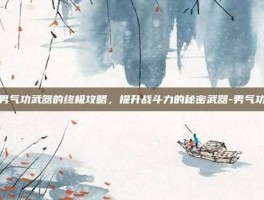 掌握男气功武器的终极攻略，提升战斗力的秘密武器-男气功武器