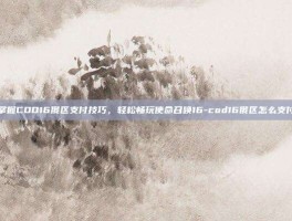 掌握COD16俄区支付技巧，轻松畅玩使命召唤16-cod16俄区怎么支付