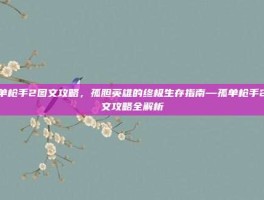孤单枪手2图文攻略，孤胆英雄的终极生存指南—孤单枪手2图文攻略全解析