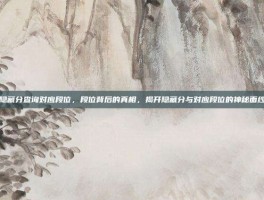 隐藏分查询对应段位，段位背后的真相，揭开隐藏分与对应段位的神秘面纱
