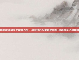 揭秘侠盗猎车手秘籍大全，水战技巧与策略全解析-侠盗猎车下水秘籍
