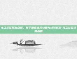 龙之谷多玩加点器，新手角色进阶攻略与技巧解析-龙之谷多玩加点器