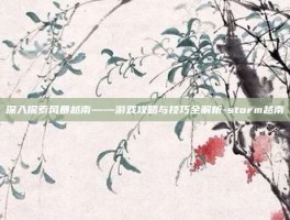 深入探索风暴越南——游戏攻略与技巧全解析-storm越南