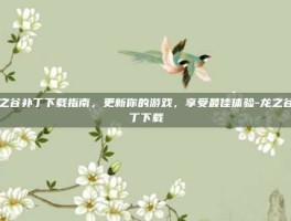 龙之谷补丁下载指南，更新你的游戏，享受最佳体验-龙之谷补丁下载