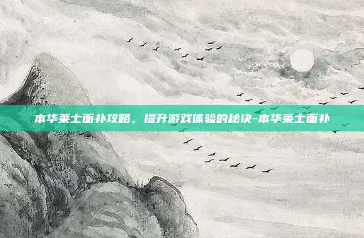 本华莱士面补攻略,提升游戏体验的秘诀-本华莱士面补
