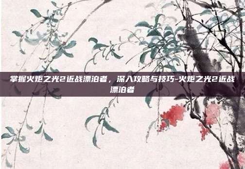 掌握火炬之光2近战漂泊者,深入攻略与技巧-火炬之光2近战漂泊者