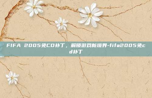 FIFA 2005免CD补丁,解锁游戏新境界-fifa2005免cd补丁
