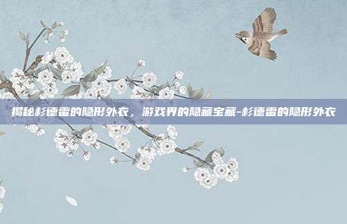 揭秘杉德雷的隐形外衣,游戏界的隐藏宝藏-杉德雷的隐形外衣