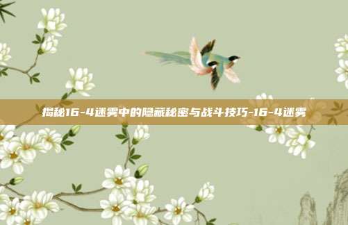 揭秘16-4迷雾中的隐藏秘密与战斗技巧-16-4迷雾