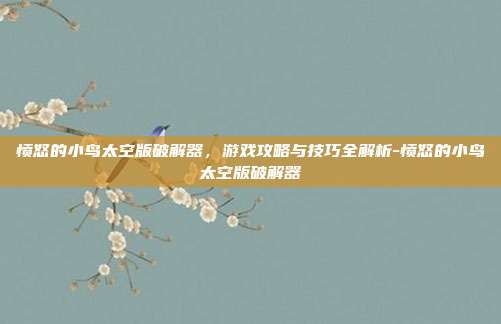 愤怒的小鸟太空版破解器,游戏攻略与技巧全解析-愤怒的小鸟太空版破解器