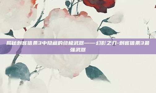 揭秘刺客信条3中隐藏的终极武器——幻影之刃-刺客信条3最强武器