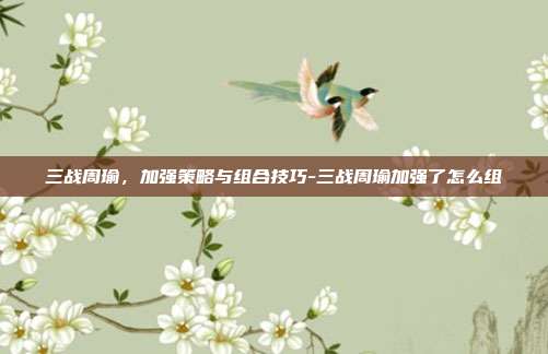 三战周瑜,加强策略与组合技巧-三战周瑜加强了怎么组