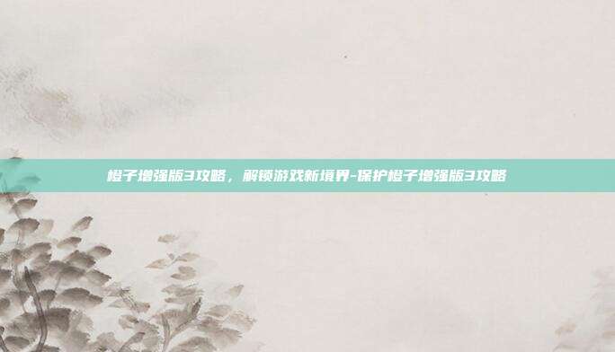 橙子增强版3攻略,解锁游戏新境界-保护橙子增强版3攻略