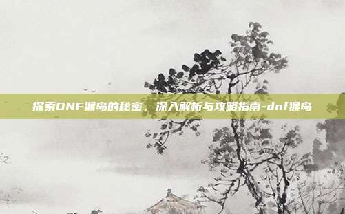 探索DNF猴岛的秘密,深入解析与攻略指南-dnf猴岛
