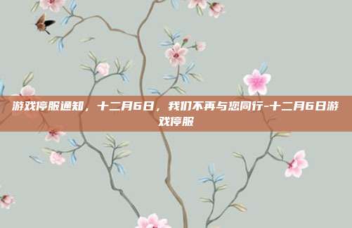 游戏停服通知,十二月6日,我们不再与您同行-十二月6日游戏停服
