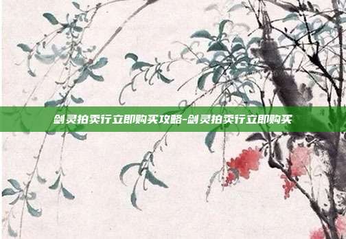 剑灵拍卖行立即购买攻略-剑灵拍卖行立即购买