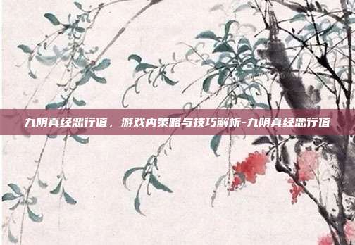 九阴真经恶行值,游戏内策略与技巧解析-九阴真经恶行值
