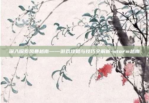 深入探索风暴越南——游戏攻略与技巧全解析-storm越南