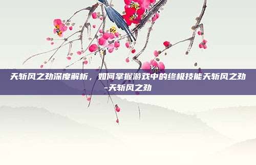 天斩风之劲深度解析,如何掌握游戏中的终极技能天斩风之劲-天斩风之劲