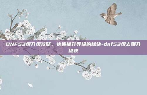 DNF53级升级攻略,快速提升等级的秘诀-dnf53级去哪升级快