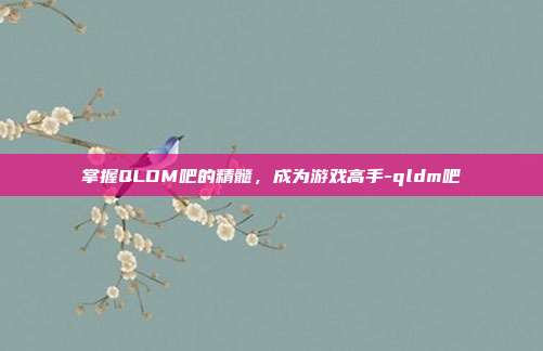 掌握QLDM吧的精髓,成为游戏高手-qldm吧