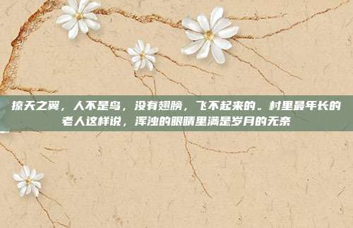 掠天之翼,人不是鸟,没有翅膀,飞不起来的。村里最年长的老人这样说,浑浊的眼睛里满是岁月的无奈