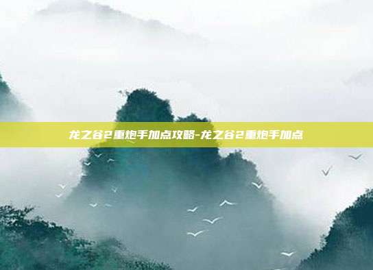 龙之谷2重炮手加点攻略-龙之谷2重炮手加点