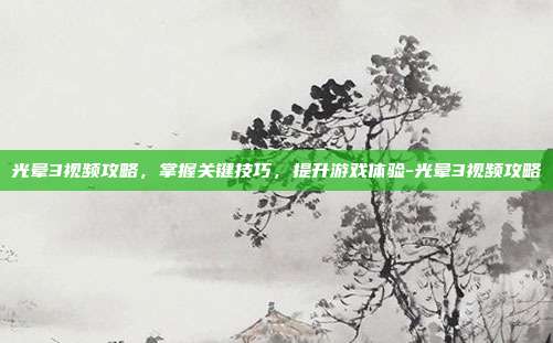 光晕3视频攻略,掌握关键技巧,提升游戏体验-光晕3视频攻略