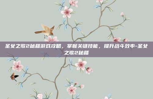 圣女之歌2秘籍游戏攻略,掌握关键技能,提升战斗效率-圣女之歌2秘籍