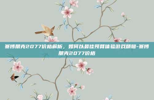 赛博朋克2077价格解析,如何以最佳预算体验游戏精髓-赛博朋克2077价格