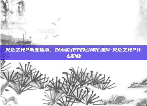 火炬之光2职业指南,探索游戏中的多样化选择-火炬之光2什么职业