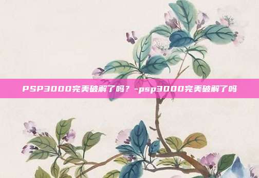 PSP3000完美破解了吗?-psp3000完美破解了吗