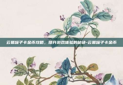云幂罐子卡金币攻略,提升游戏体验的秘诀-云幂罐子卡金币