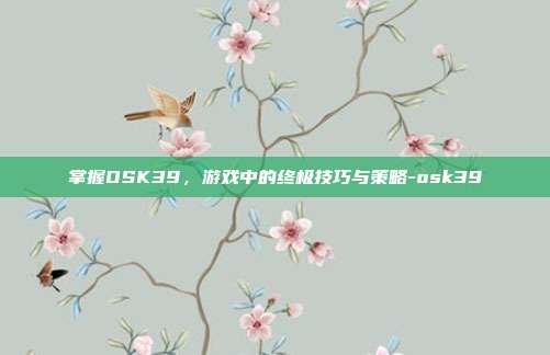 掌握OSK39,游戏中的终极技巧与策略-osk39