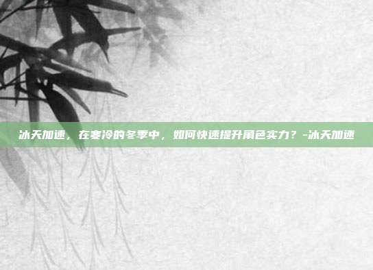 冰天加速,在寒冷的冬季中,如何快速提升角色实力?-冰天加速