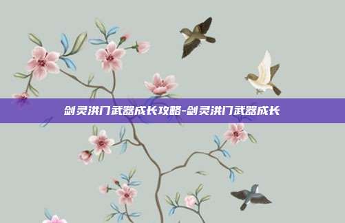 剑灵洪门武器成长攻略-剑灵洪门武器成长