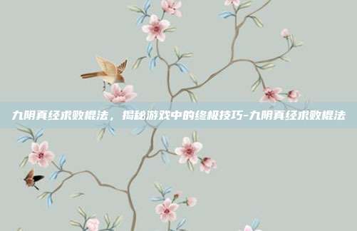 九阴真经求败棍法,揭秘游戏中的终极技巧-九阴真经求败棍法