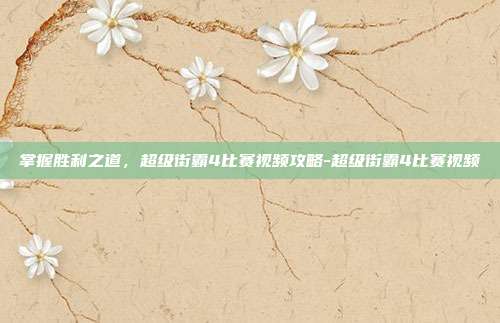 掌握胜利之道,超级街霸4比赛视频攻略-超级街霸4比赛视频