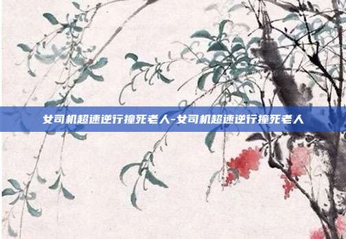 女司机超速逆行撞死老人-女司机超速逆行撞死老人