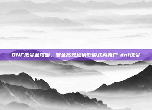 DNF洗号全攻略,安全高效地清除游戏内账户-dnf洗号