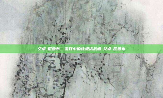 艾卓-尼鲁布,游戏中的终极挑战者-艾卓-尼鲁布