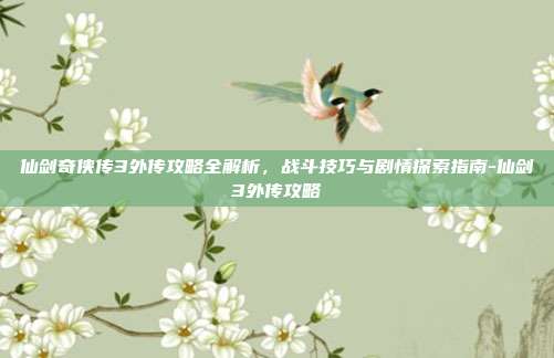 仙剑奇侠传3外传攻略全解析,战斗技巧与剧情探索指南-仙剑3外传攻略