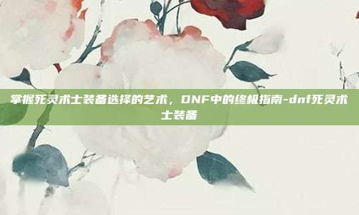 掌握死灵术士装备选择的艺术,DNF中的终极指南-dnf死灵术士装备