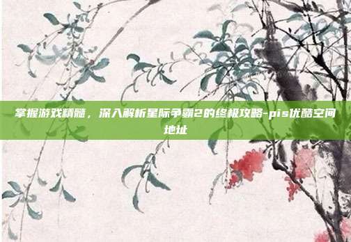 掌握游戏精髓,深入解析星际争霸2的终极攻略-pis优酷空间地址