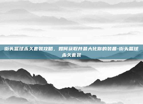 街头篮球永久套装攻略,如何获取并最大化你的装备-街头篮球永久套装