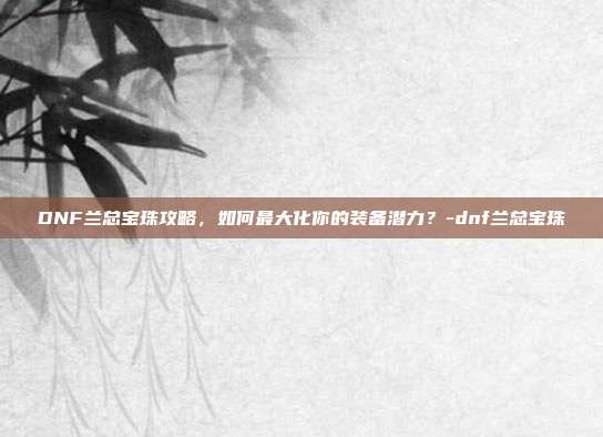 DNF兰总宝珠攻略,如何最大化你的装备潜力?-dnf兰总宝珠