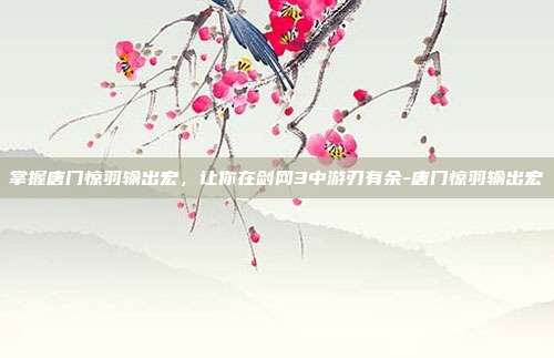 掌握唐门惊羽输出宏,让你在剑网3中游刃有余-唐门惊羽输出宏
